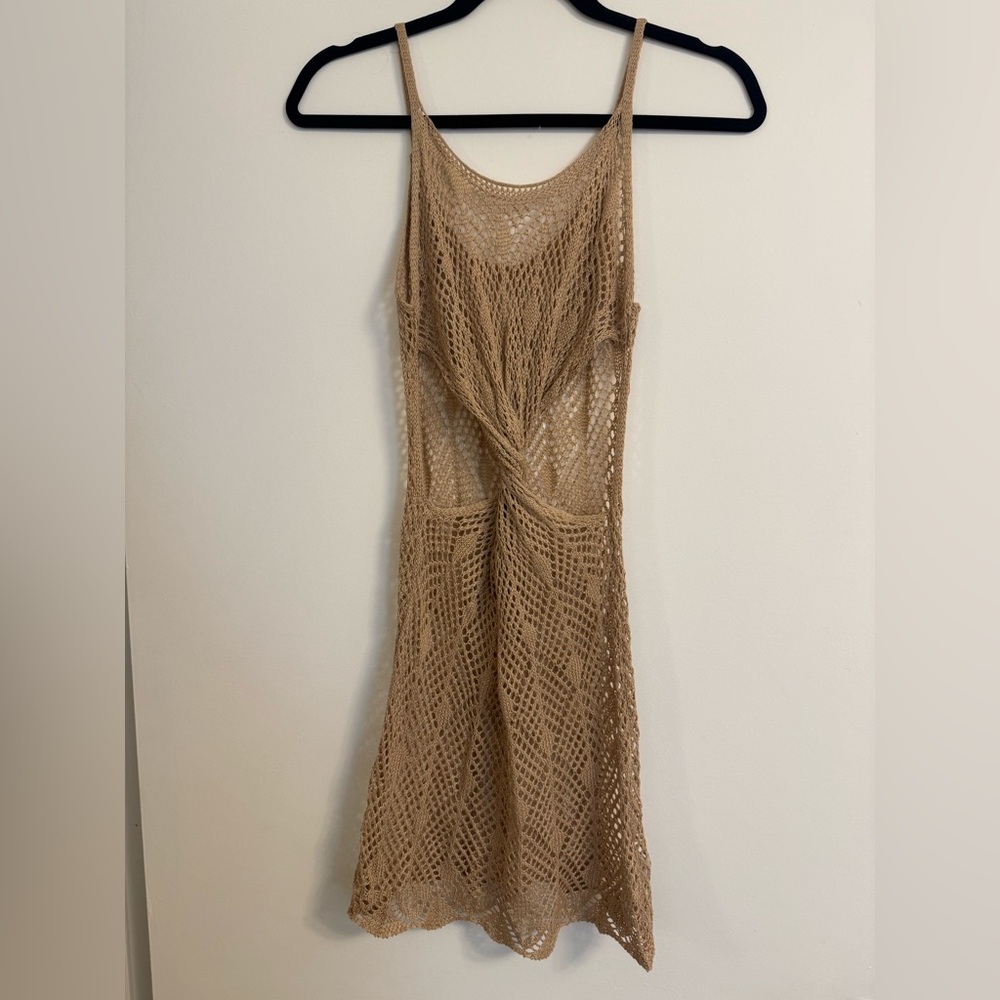 Tan Crochet Coverup
